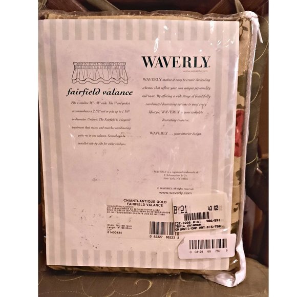 WAVERLY FAIRFIELD CHIANTI Double-Tier VALANCE, Antique Gold ~ New Old Stock, JCP - Picture 4 of 4